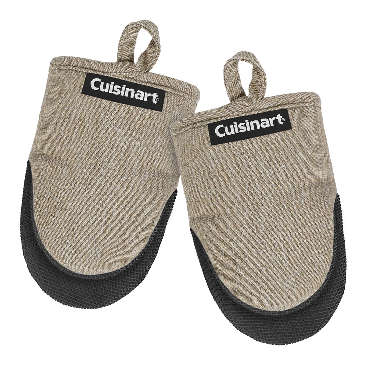 Best Brands Cuisinart mini oven mitts show a non-slip neoprene palm for secure heat protection.