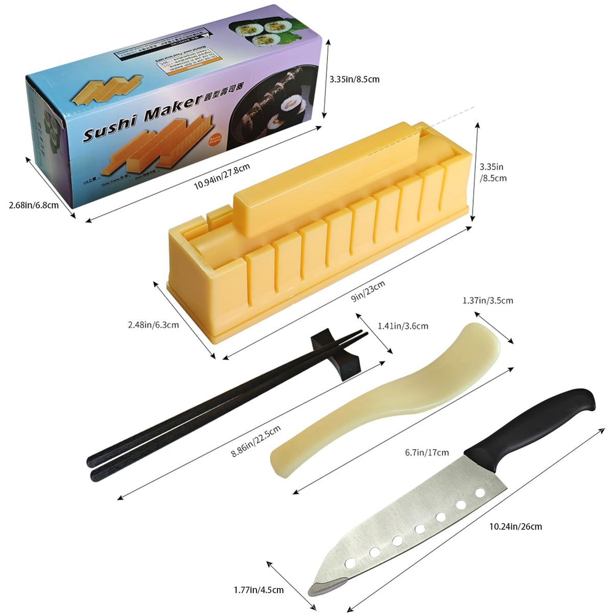 Bestbuy YUHE sushi knife helps clean cuts for neat presentation.
