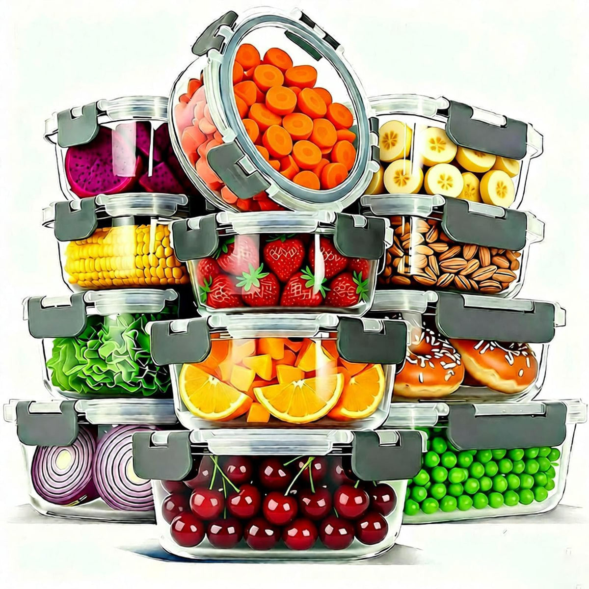 Bestfull rectangular 1040ml glass container for meal prep and leftovers