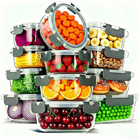 Bestfull rectangular 1040ml glass container for meal prep and leftovers