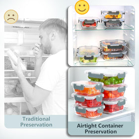 Bestfull square 530ml glass container preserves freshness for sides