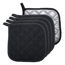 Bestjoy 5-piece pot holder set protects hands while lifting hot cookware