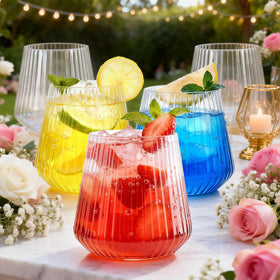 BESTSTAR Origami ripple champagne glasses add stylish sparkle for toasts.