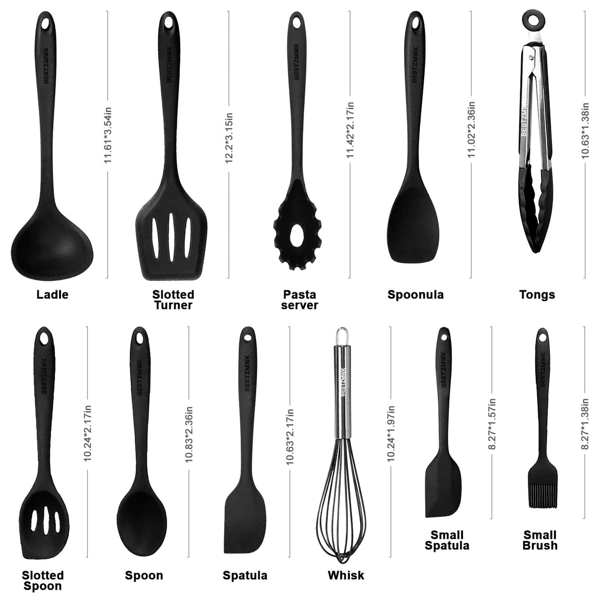 BESTZMWK heat-resistant silicone utensils endure up to 480F for safe, versatile cooking