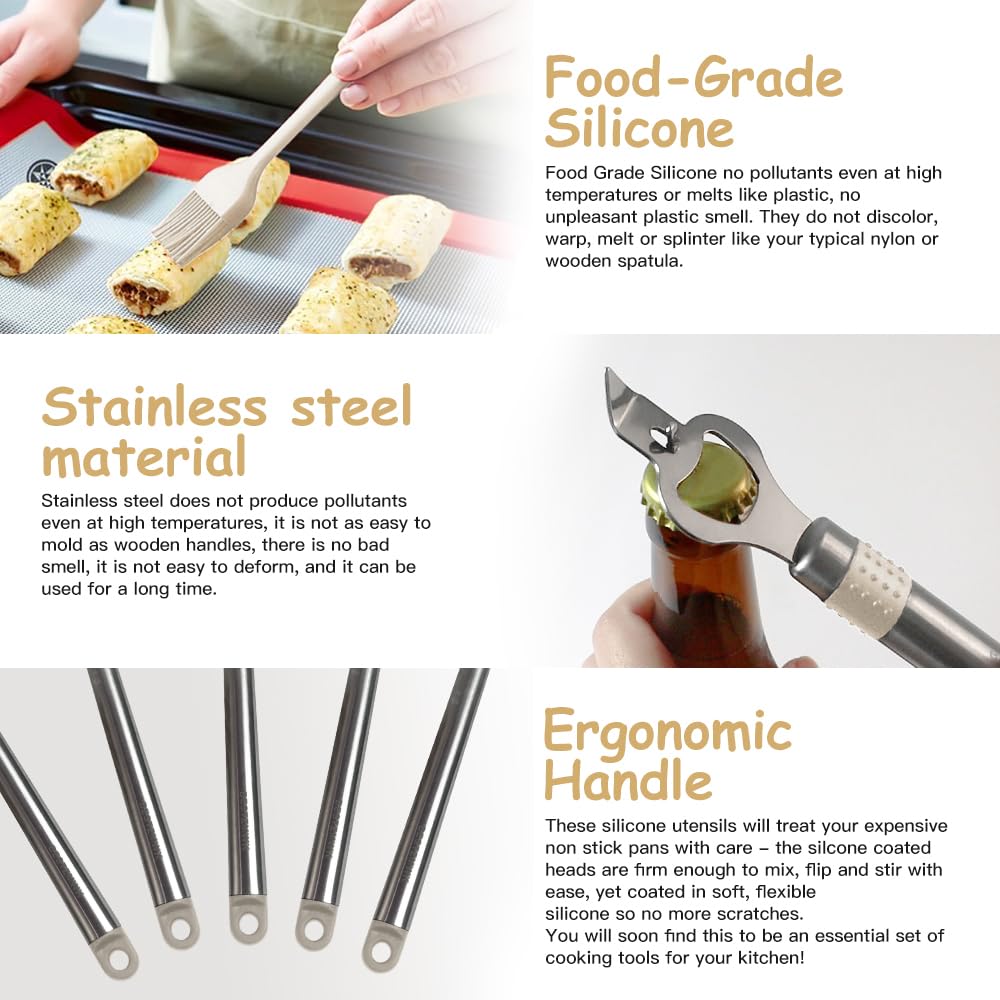 BESTZMWK dishwasher-safe utensils for quick cleanup.