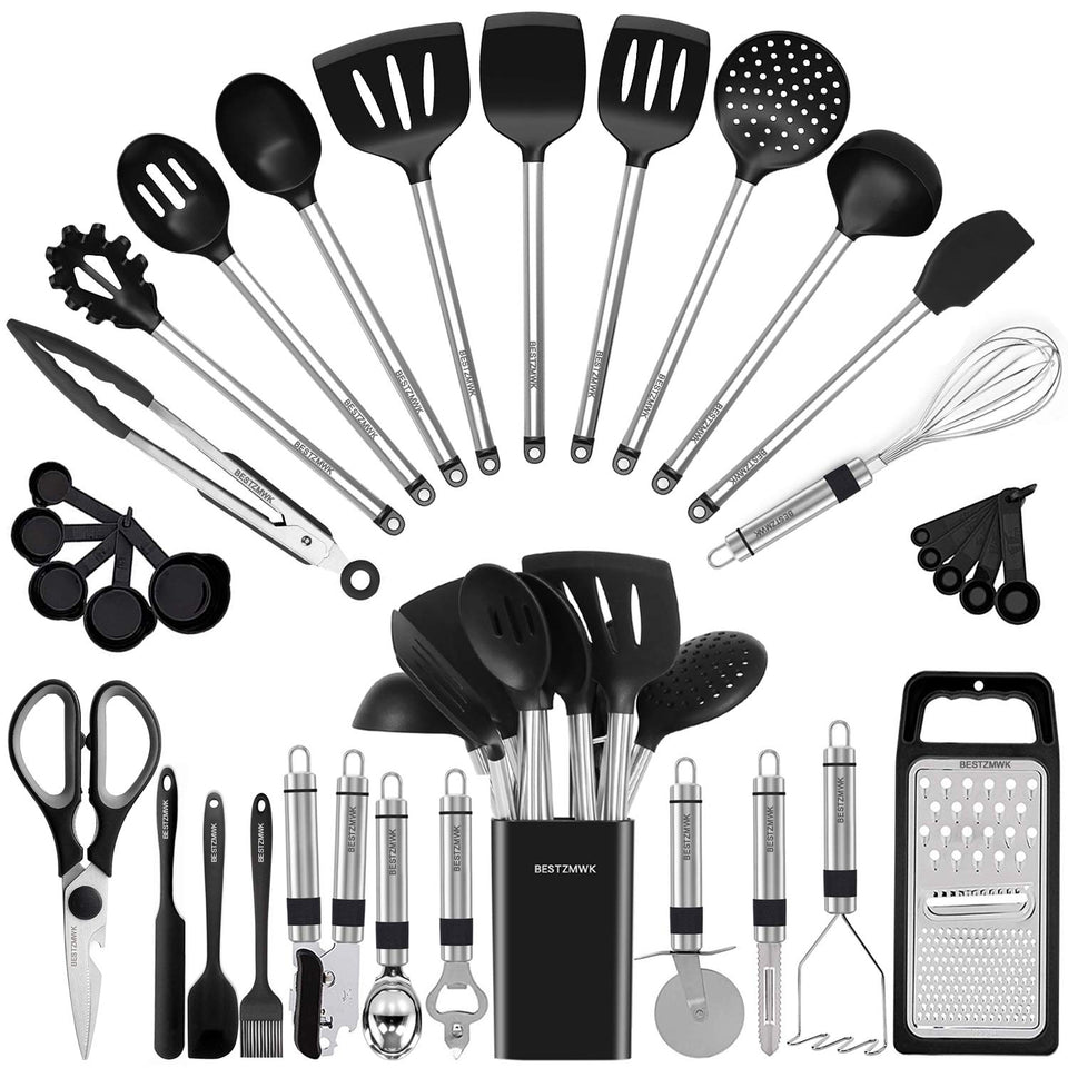 BESTZMWK 33-piece kitchen utensil set for versatile cooking and prep