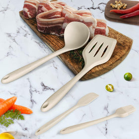 BESTZMWK slotted spoon for draining liquids with ease.