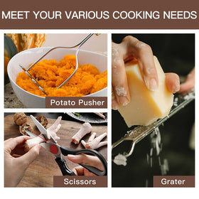 BESTZMWK 32-piece set covers essential cooking tasks every day