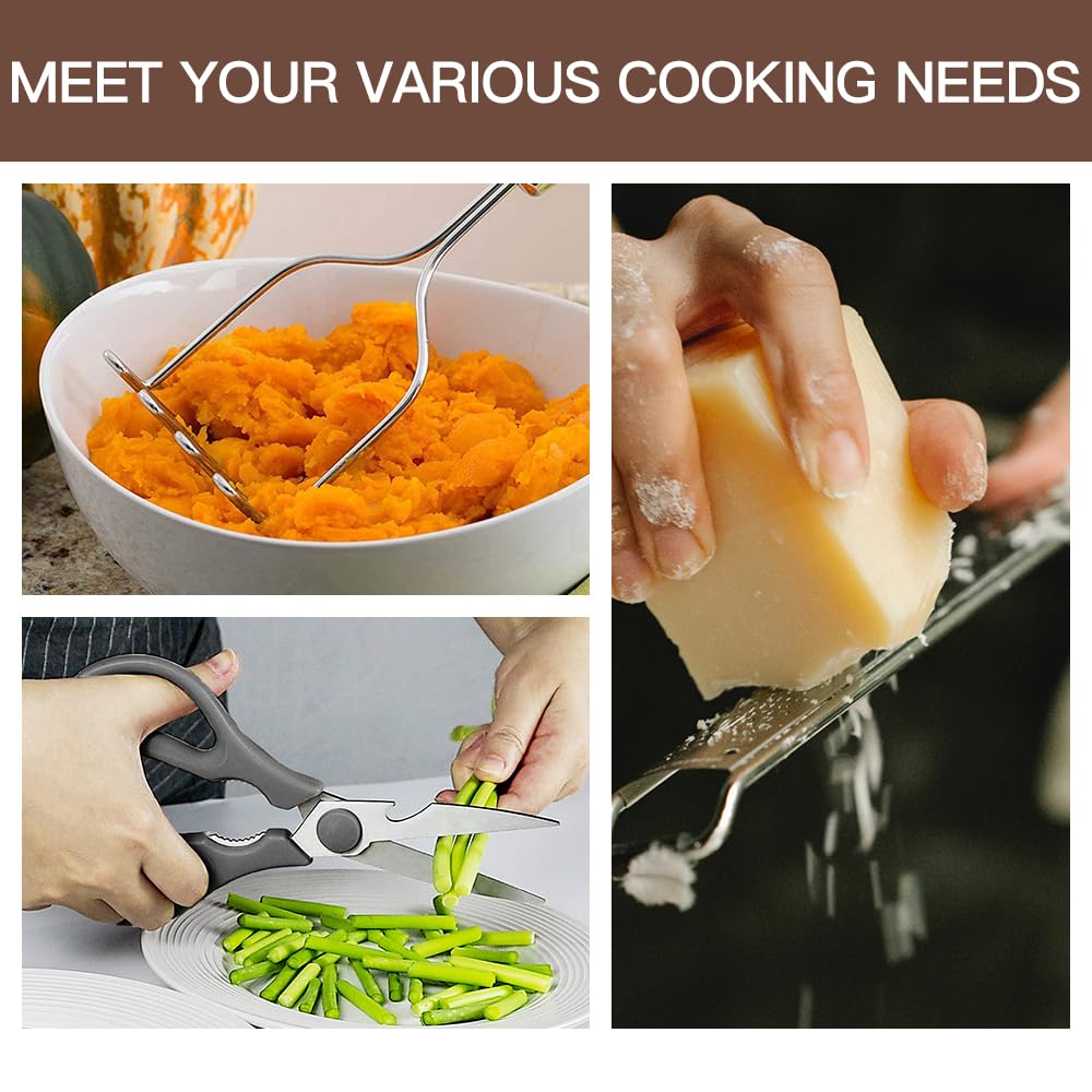 BESTZMWK kitchen utensils set grey-whisk, balanced design for beating and emulsifying.