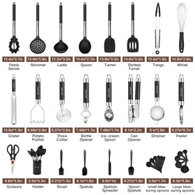 BESTZMWK slotted turner draining sauce from vegetables