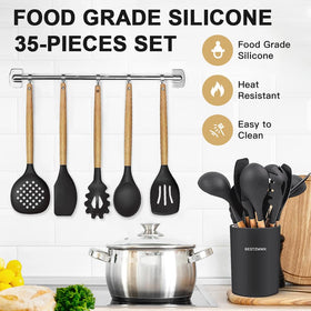 Bestzmwk silicone heads are non-scratch for nonstick pans.