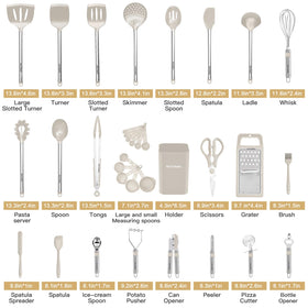 BESTZMWK silicone heads and stainless handles provide durable, pan-safe utensils.