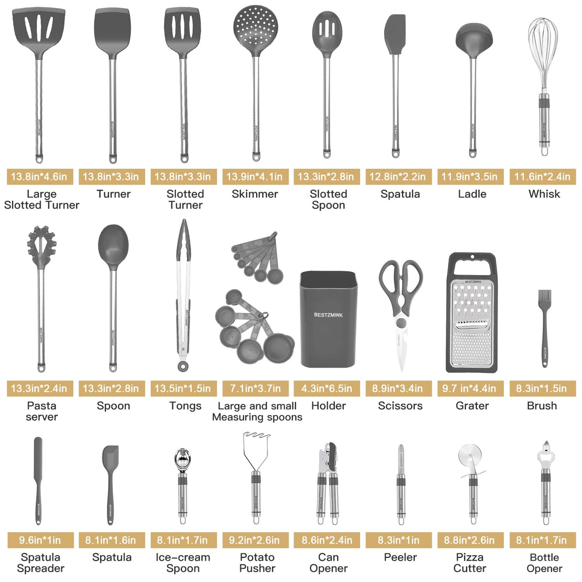 BESTZMWK silicone spatula head closeup, soft heat-resistant surface
