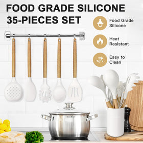 BESTZMWK utensils including grater and pizza cutter for versatile prep tasks.