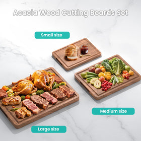 BETOLEAN cutting board with hidden handles for easy transfer of ingredients