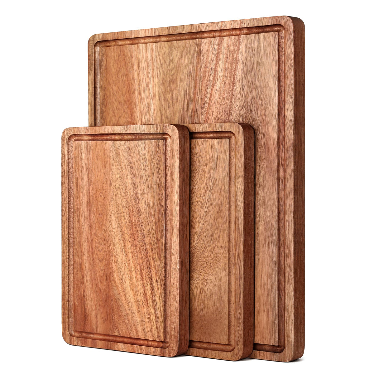 BETOLEAN acacia wood cutting board with juice groove for mess-free prep