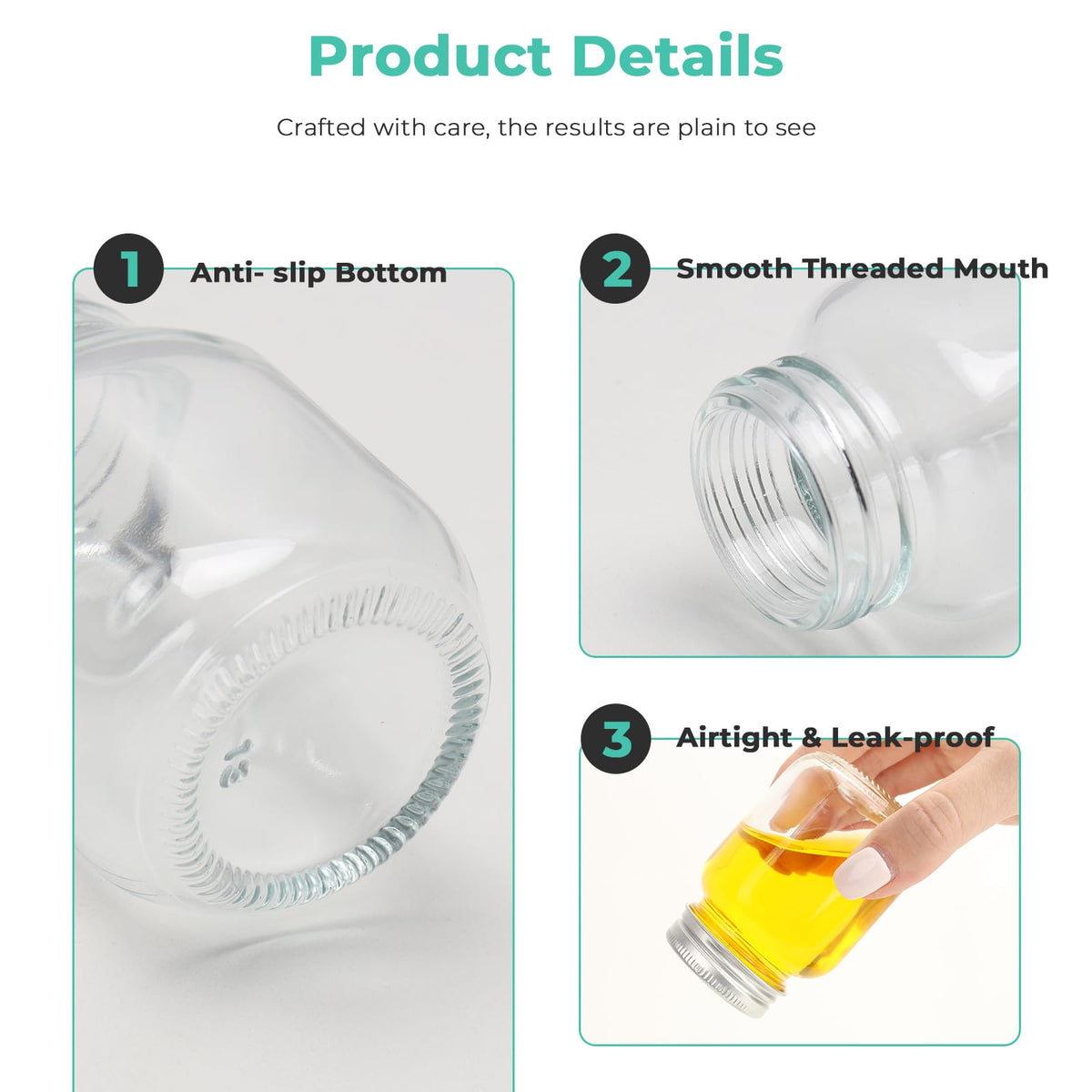 Betrome mini jar for honey or sauces with durable screw top.