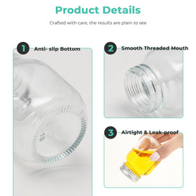 Betrome mini jar for honey or sauces with durable screw top.