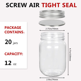 Betrome regular mouth lids in silver for secure resealing