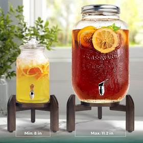 BETSEO Stand in use with beverage dispenser, providing stable support for pouring.