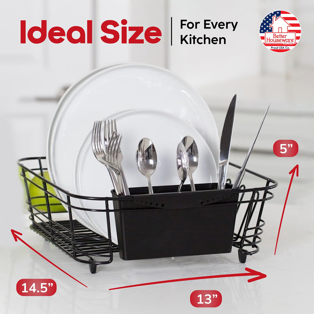 Better Houseware rust-resistant base and feet prevent water pooling and corrosion.