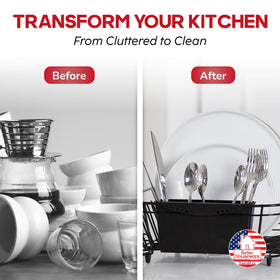 Better Houseware side cup rack holds cups and mugs securely after washing.