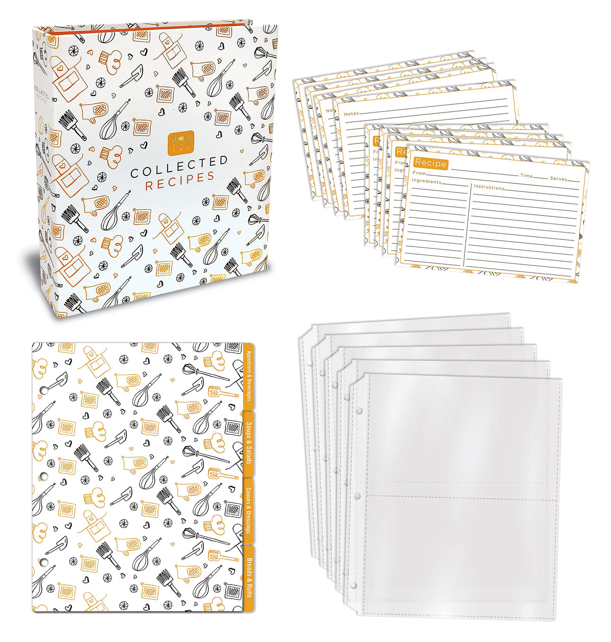 Better Kitchen Products recipe binder inside flat; stays open for easy reference while cooking.
