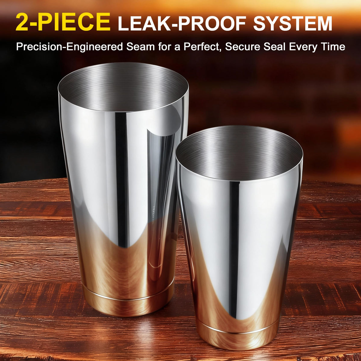 BETTFOR Boston Shaker Set quick-release design enables quick pouring and cleanup.