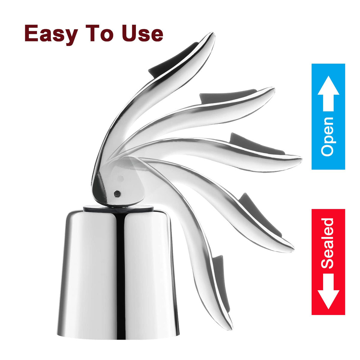 BETTFOR wine stopper silver dishwasher-safe and easy to clean