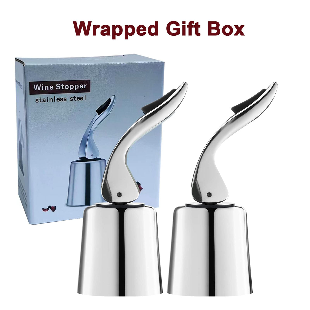 BETTFOR wine stopper silver fits most standard wine bottles