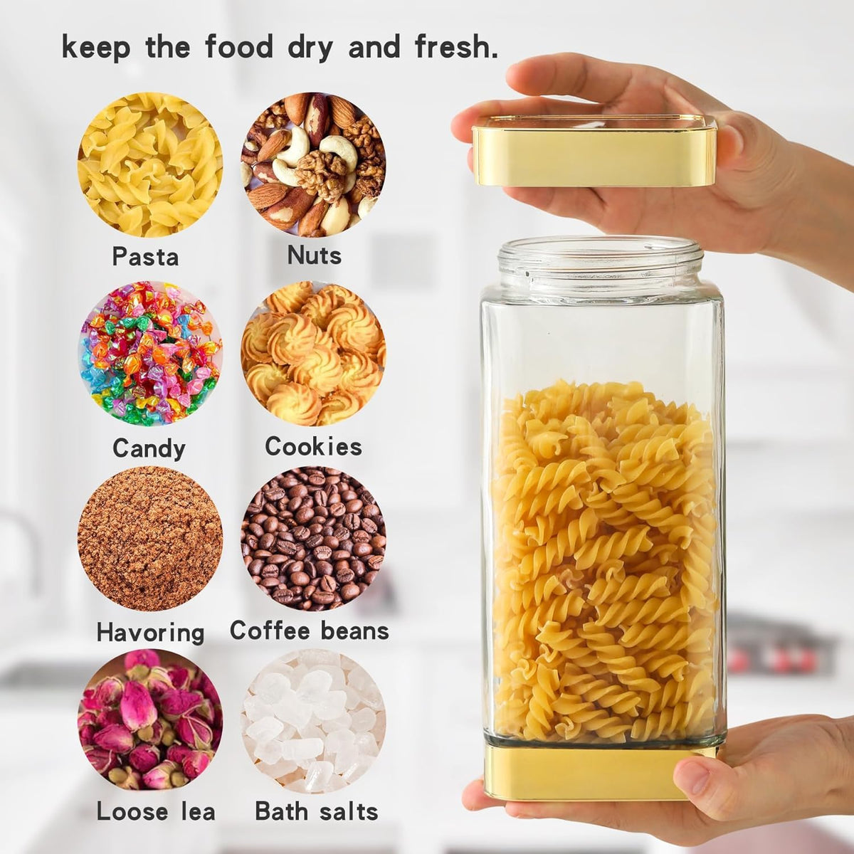 BETTWILL bake-friendly jars keep cookies and teas fresh
