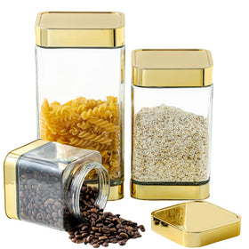 BETTWILL glass storage jars with airtight lids for pantry organization