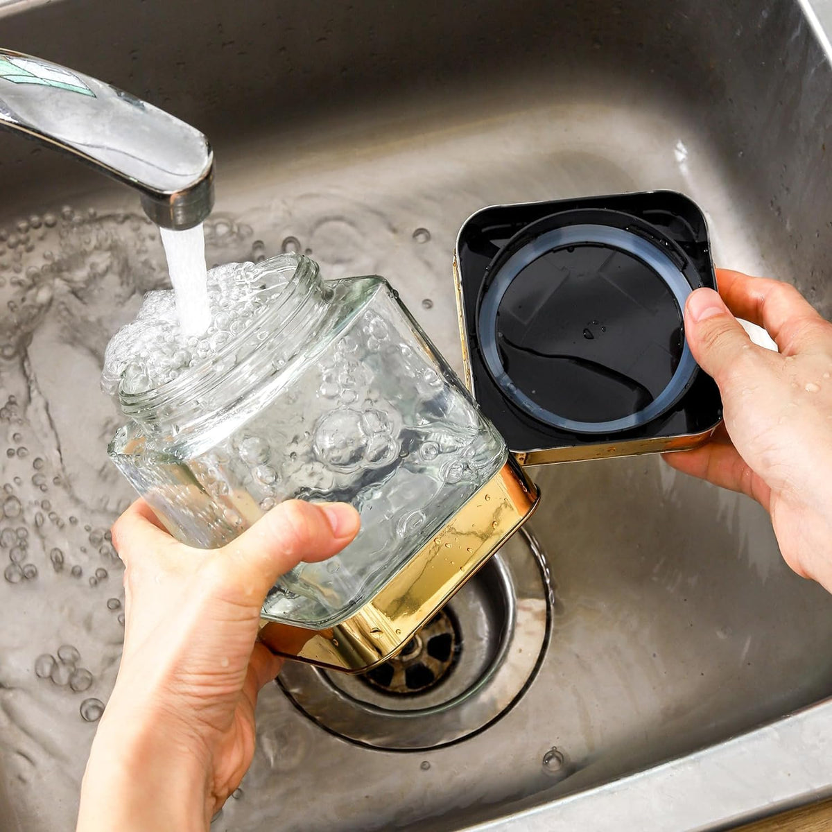 BETTWILL clear glass jars help quick sight of staples