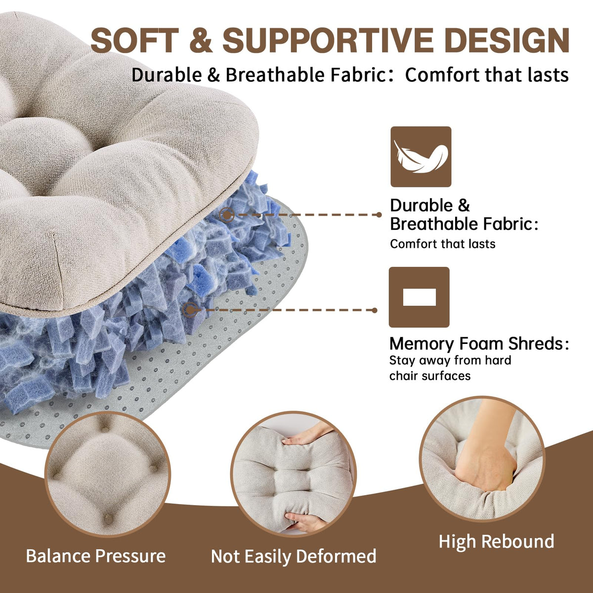 BETU set of 4 beige chair cushions ready to upgrade seating