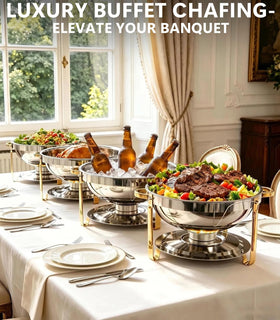 Beviliu 8QT chafing dish assembly in minutes for easy hosting