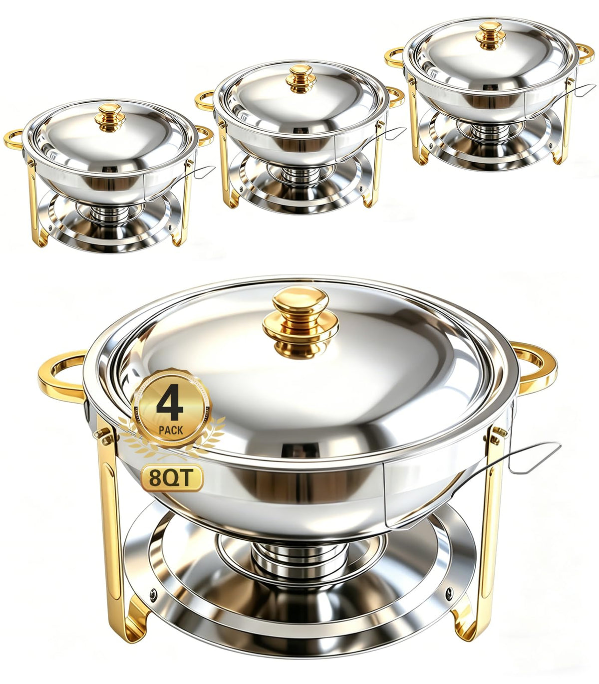 Beviliu 8QT chafing dish front view for buffet displays