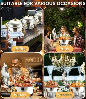 Beviliu 8QT chafing dish at a wedding buffet looks elegant and practical