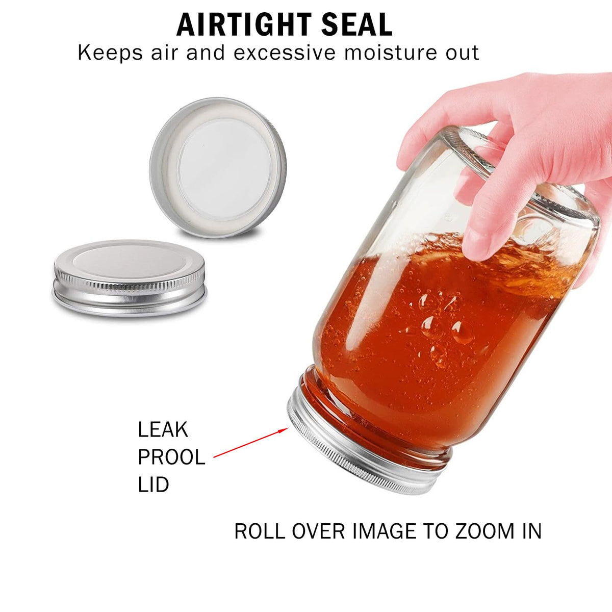 BEWAVE 16oz clear jar ideal for spices and herbs