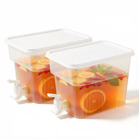 BEWBBAT 2-pack fridge dispenser with a spigot for easy cold beverage service.