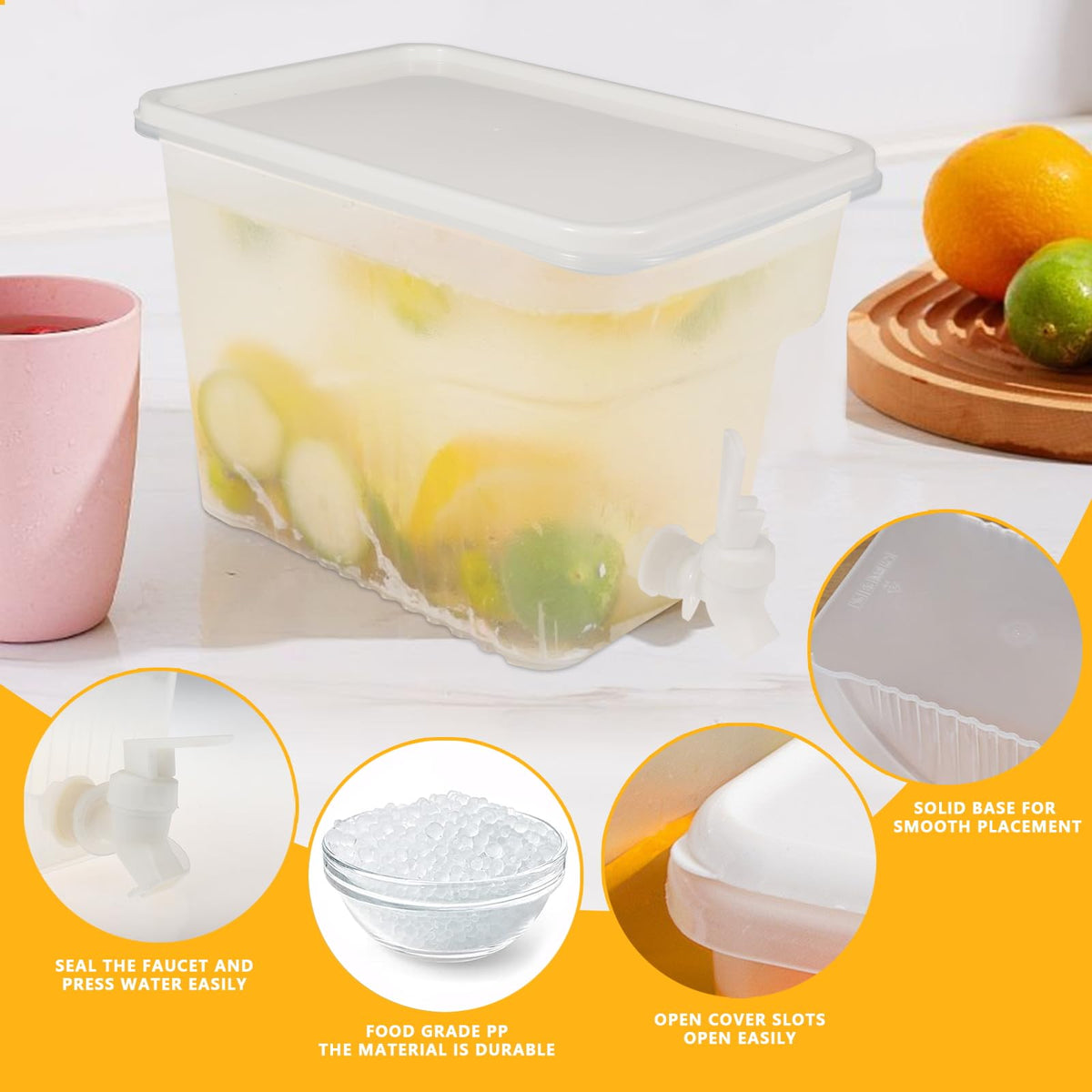 BEWBBAT versatile beverage dispensers for iced tea, lemonade, and cocktails.
