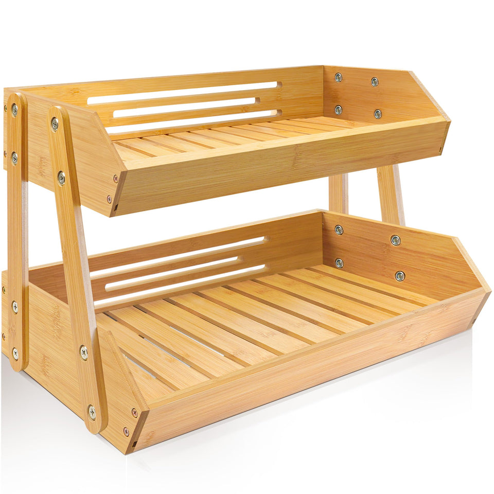 Bewbow 16.5-inch fruit stand offers expanded counter storage for fruit and snacks.