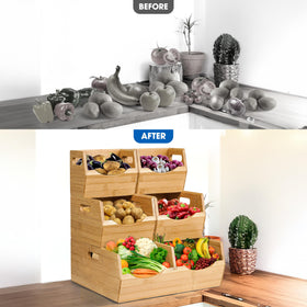 Bewbow large-bin in 3-tier setup for potatoes and onions