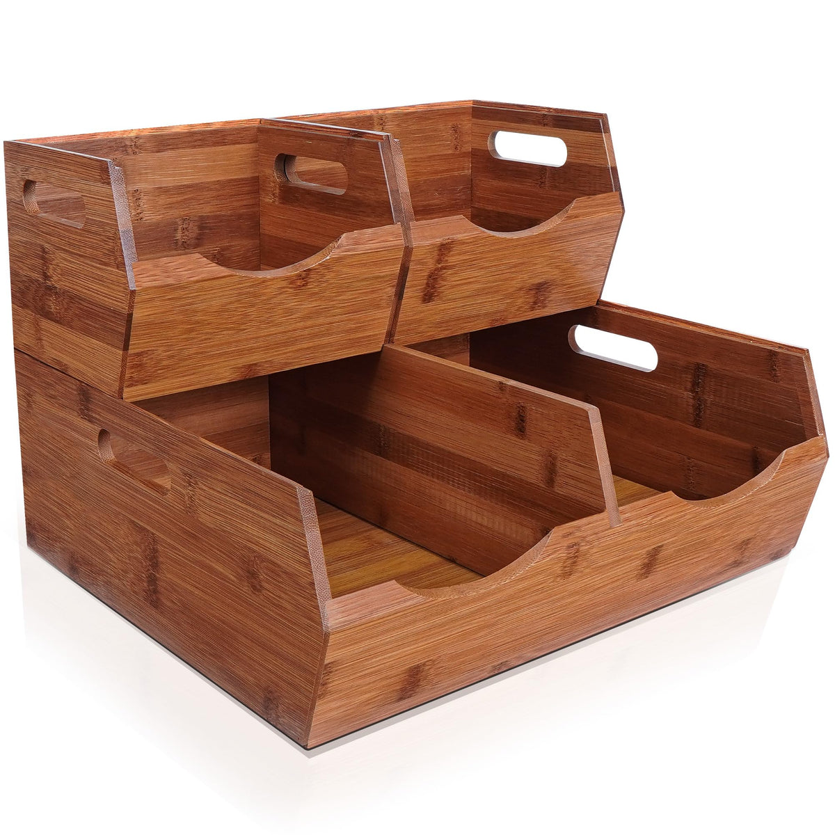 Bewbow bamboo pantry bin stack large demonstrates spacious, organized storage.