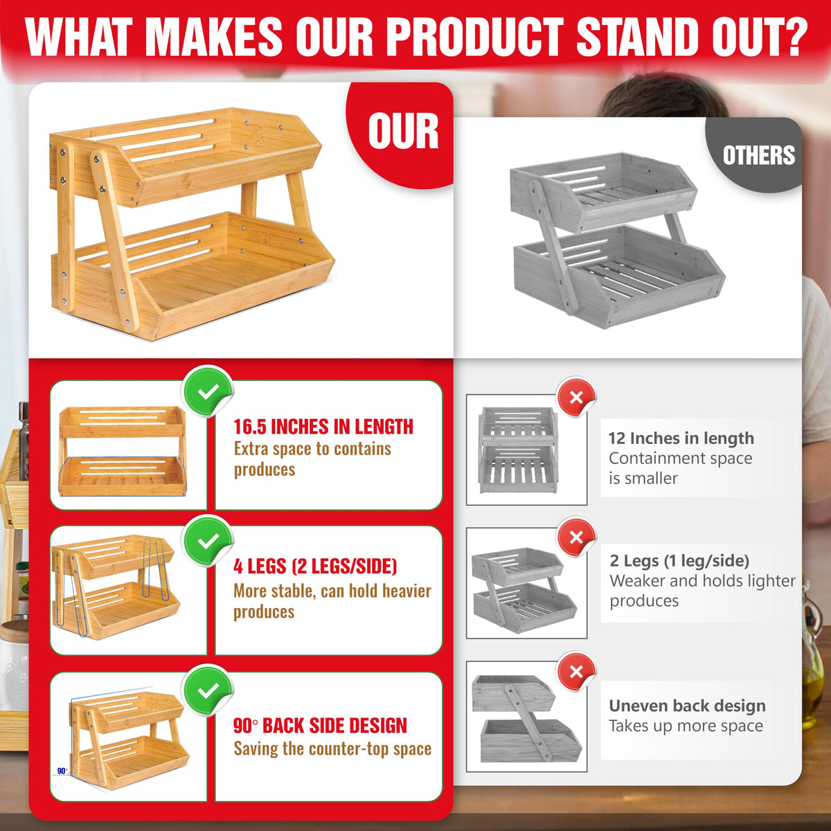 Bewbow natural bamboo material emphasizes eco-friendly, durable, food-safe design.