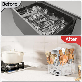 Bewbow utensil holder showing six compartments for organized tools