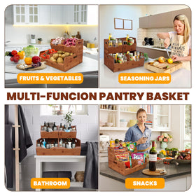 Bewbow walnut finish blends with kitchen decor for a natural look.