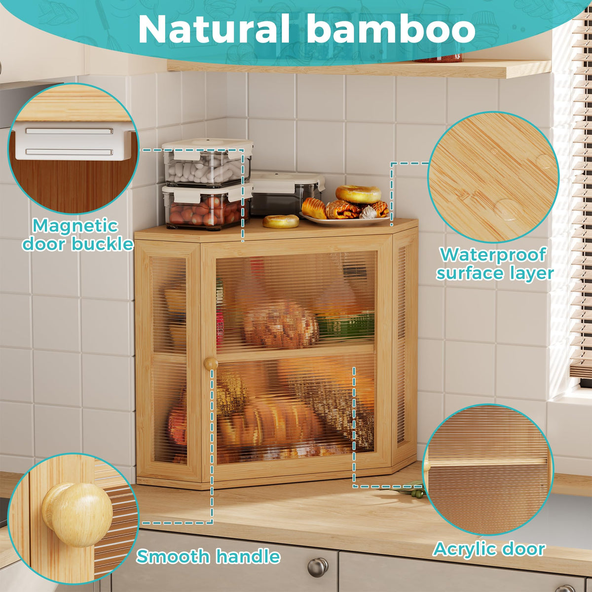 BEWISHOME kitchen countertop bread storage keeps items accessible