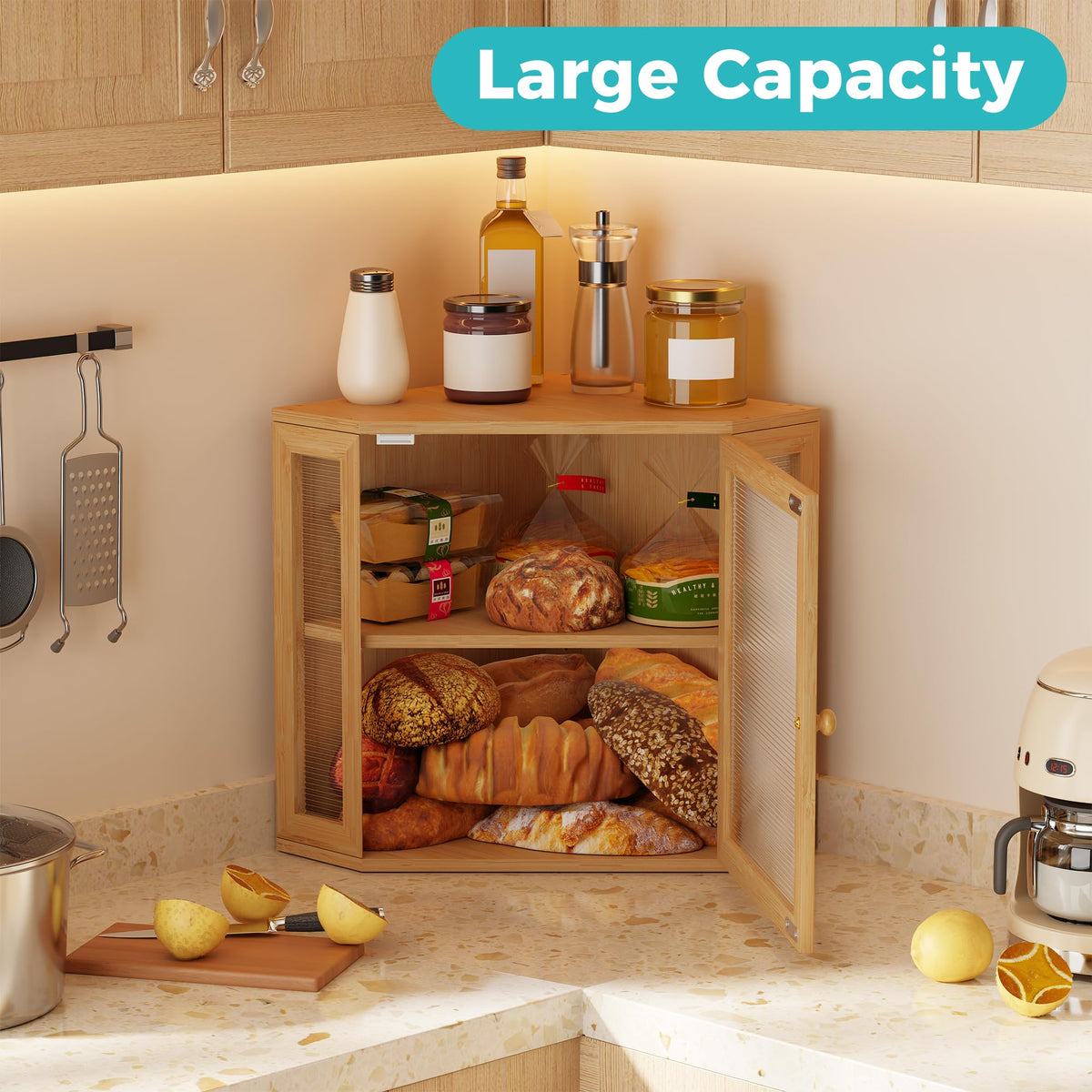 BEWISHOME smooth burr-free handles with magnetic latches protect surfaces