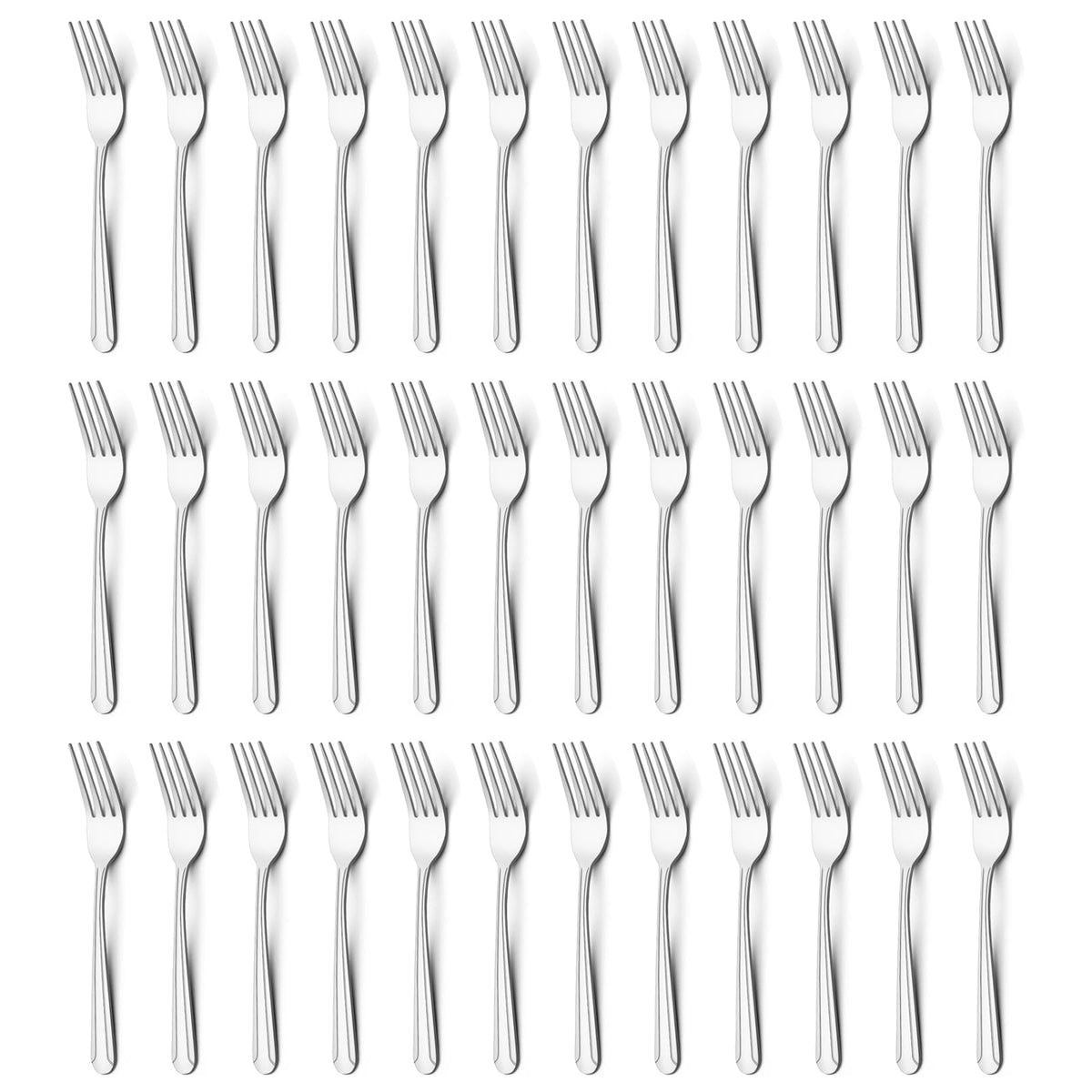 BEWOS 36-piece dinner forks set with 8.2-inch size for elegant table settings
