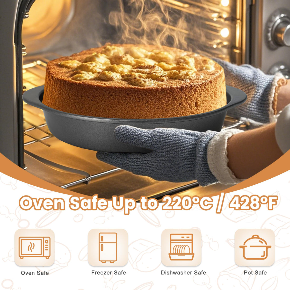 BEWOS nonstick coating provides easy release and quick cleanup after baking